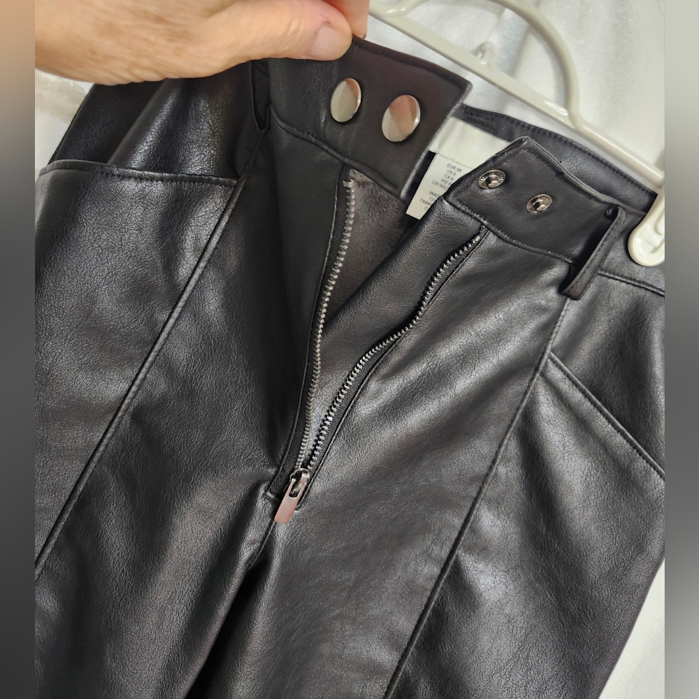 New Black Faux Leather Pants. - Picture 4 of 16